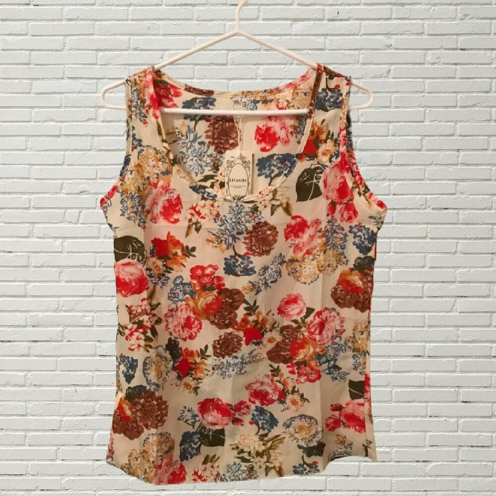 LIVA GIRL Sleeveless Floral Cami Top / Blouse (NWT)